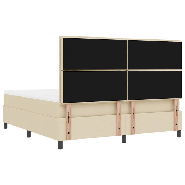 Pat cu arcuri cu saltea cu headboard Crem 180 x 200 cm țesătură - WALTI WALTI