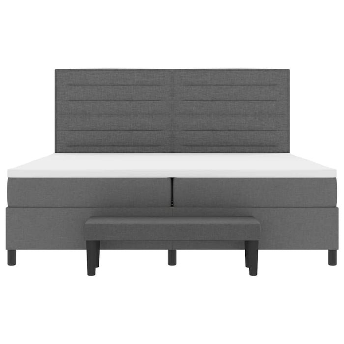 Pat cu arcuri cu saltea Gri închis 200 x 200 cm țesătură - WALTI WALTI