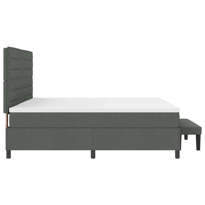 Pat cu arcuri cu saltea Gri închis 200 x 200 cm țesătură - WALTI WALTI