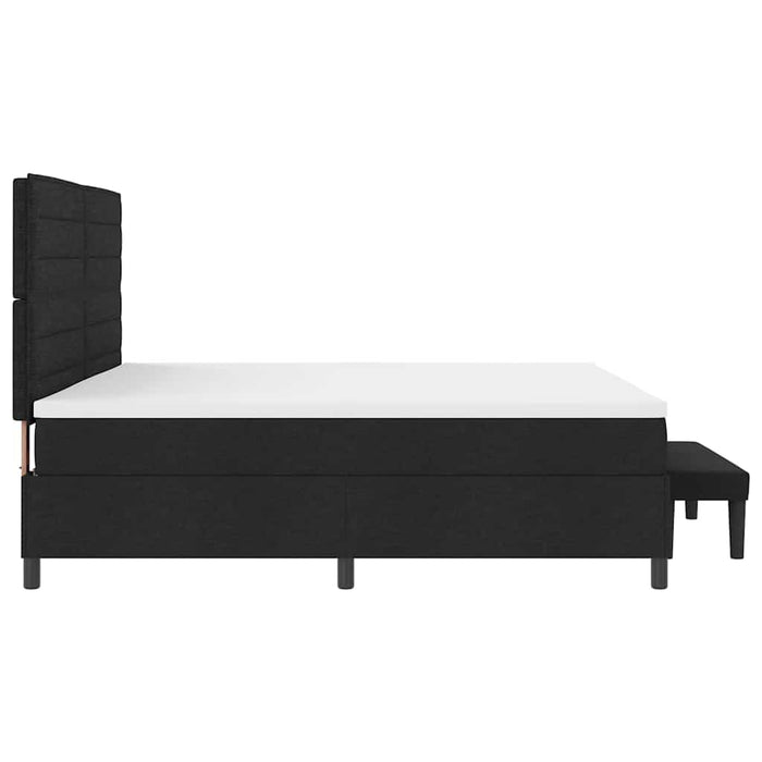 Pat cu arcuri cu saltea Negru 200 x 200 cm țesătură - WALTI WALTI