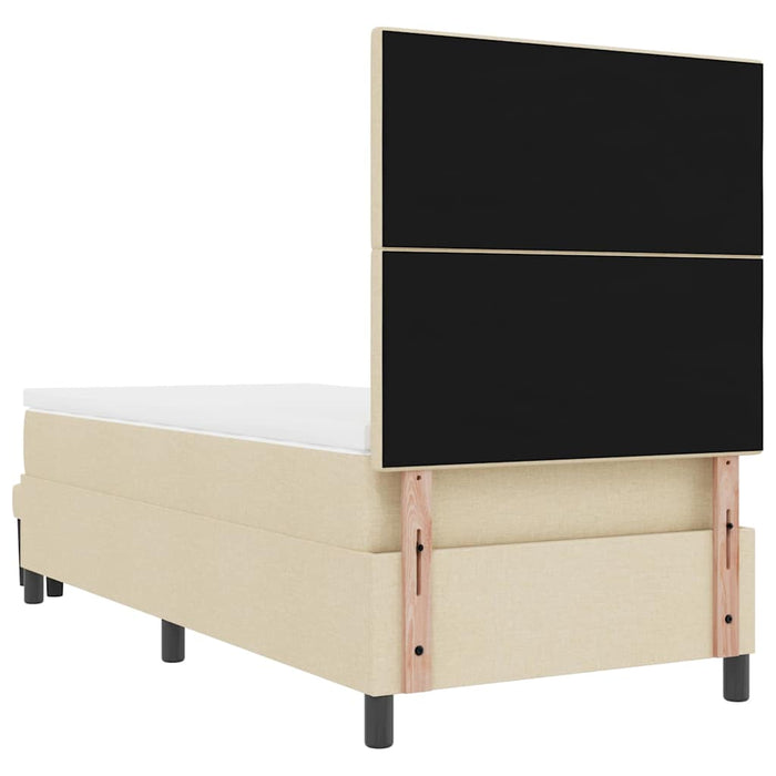 Pat cu arcuri cu saltea cu headboard Crem 90 x 200 cm țesătură - WALTI WALTI