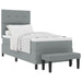 Pat cu arcuri cu headboard Gri deschis 100 x 200 cm țesătură - WALTI WALTI