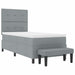 Pat cu arcuri cu headboard Gri deschis 100 x 200 cm țesătură - WALTI WALTI