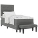 Pat cu arcuri cu headboard Gri închis 100 x 200 cm țesătură - WALTI WALTI