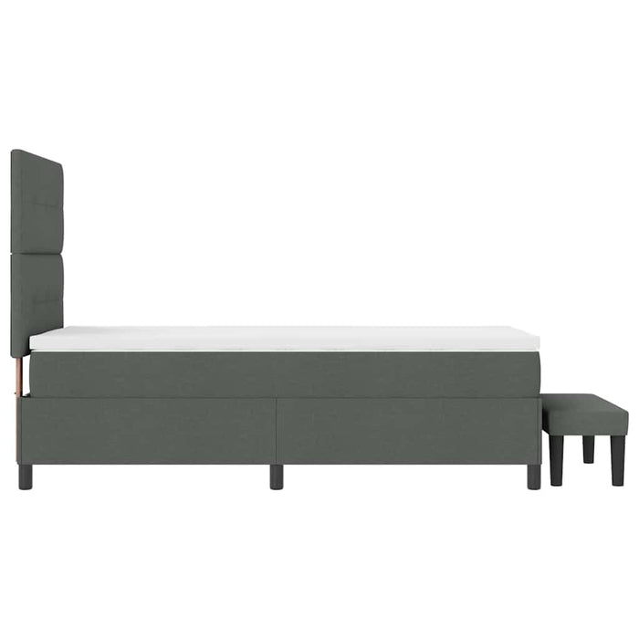 Pat cu arcuri cu headboard Gri închis 100 x 200 cm țesătură - WALTI WALTI