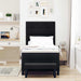 Pat cu arcuri cu headboard Negru 100 x 200 cm țesătură - WALTI WALTI