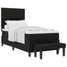 Pat cu arcuri cu headboard Negru 100 x 200 cm țesătură - WALTI WALTI
