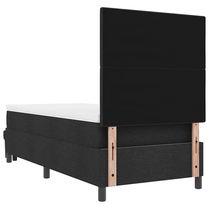 Pat cu arcuri cu headboard Negru 100 x 200 cm țesătură - WALTI WALTI