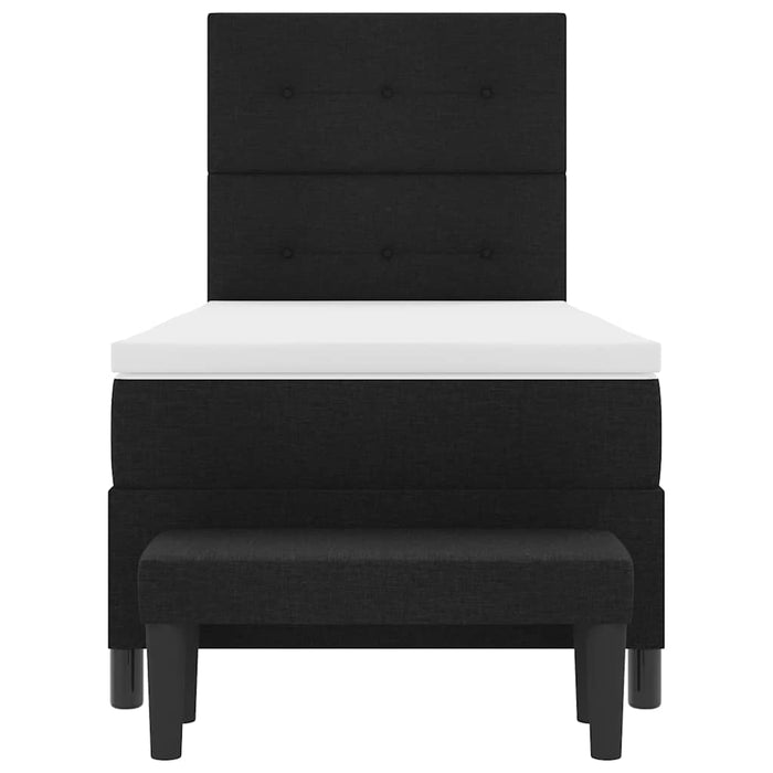 Pat cu arcuri cu headboard Negru 100 x 200 cm țesătură - WALTI WALTI