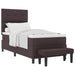 Pat cu arcuri cu headboard Maro închis 100 x 200 cm țesătură - WALTI WALTI