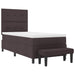 Pat cu arcuri cu headboard Maro închis 100 x 200 cm țesătură - WALTI WALTI