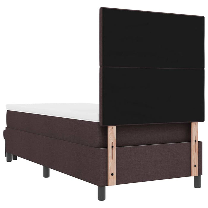 Pat cu arcuri cu headboard Maro închis 100 x 200 cm țesătură - WALTI WALTI
