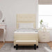 Pat cu arcuri cu saltea cu headboard Crem 100 x 200 cm țesătură - WALTI WALTI