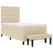 Pat cu arcuri cu saltea cu headboard Crem 100 x 200 cm țesătură - WALTI WALTI