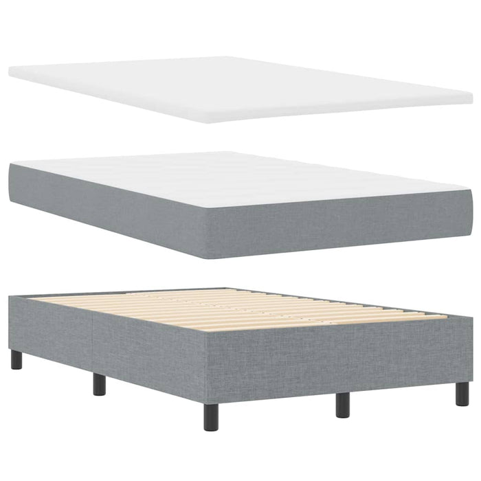 Pat cu arcuri cu headboard Gri deschis 120 x 190 cm țesătură - WALTI WALTI