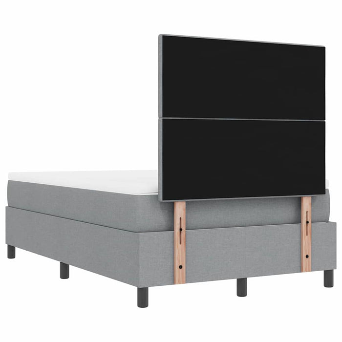 Pat cu arcuri cu headboard Gri deschis 120 x 190 cm țesătură - WALTI WALTI