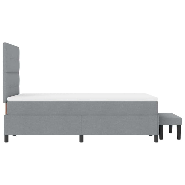 Pat cu arcuri cu headboard Gri deschis 120 x 190 cm țesătură - WALTI WALTI