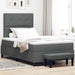 Pat cu arcuri cu headboard Gri închis 120 x 190 cm țesătură - WALTI WALTI