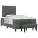 Pat cu arcuri cu headboard Gri închis 120 x 190 cm țesătură - WALTI WALTI