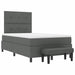 Pat cu arcuri cu headboard Gri închis 120 x 190 cm țesătură - WALTI WALTI