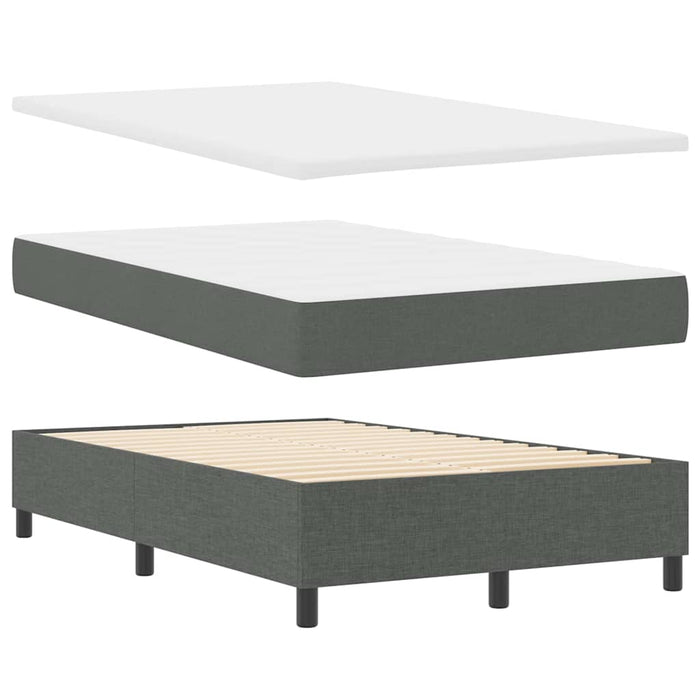 Pat cu arcuri cu headboard Gri închis 120 x 190 cm țesătură - WALTI WALTI