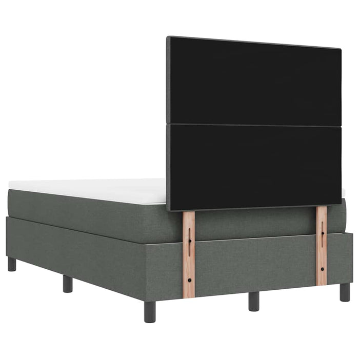 Pat cu arcuri cu headboard Gri închis 120 x 190 cm țesătură - WALTI WALTI
