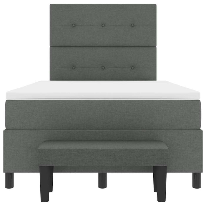 Pat cu arcuri cu headboard Gri închis 120 x 190 cm țesătură - WALTI WALTI