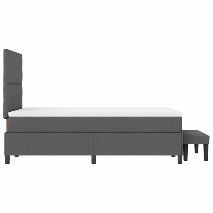 Pat cu arcuri cu headboard Gri închis 120 x 190 cm țesătură - WALTI WALTI