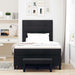 Pat cu arcuri cu pernă cu headboard Negru 120 x 190 cm țesătură - WALTI WALTI