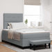 Pat cu arcuri cu headboard Gri deschis 120 x 200 cm țesătură - WALTI WALTI