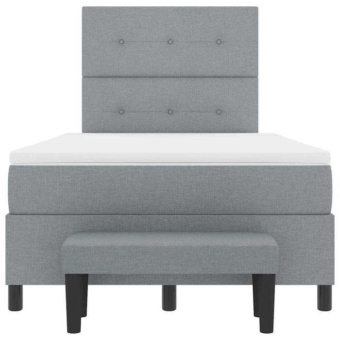 Pat cu arcuri cu headboard Gri deschis 120 x 200 cm țesătură - WALTI WALTI