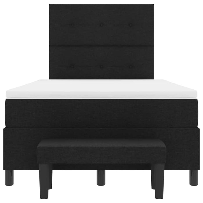 Pat cu arcuri cu pernă cu headboard Negru 120 x 200 cm țesătură - WALTI WALTI