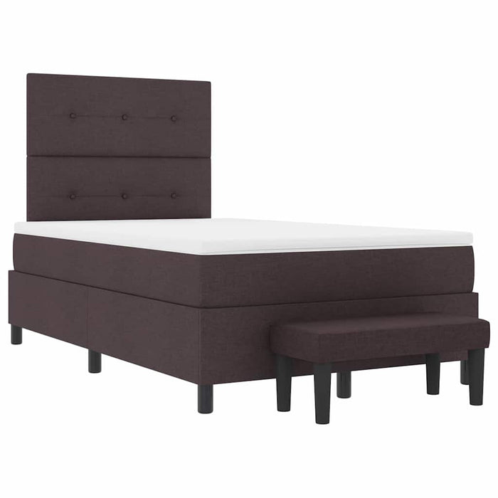Pat cu arcuri cu pernă Maro închis 120 x 200 cm țesătură WALTI