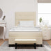 Pat cu arcuri cu saltea cu headboard Crem 120 x 200 cm țesătură - WALTI WALTI