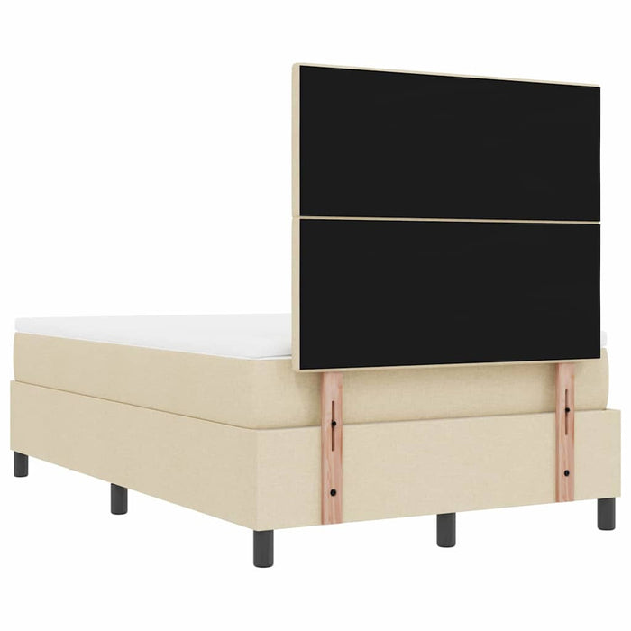 Pat cu arcuri cu saltea cu headboard Crem 120 x 200 cm țesătură - WALTI WALTI