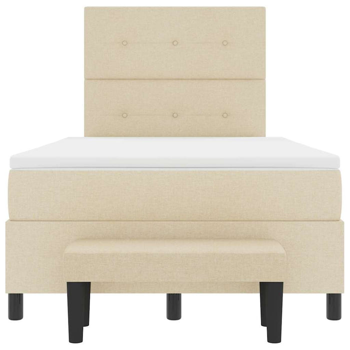 Pat cu arcuri cu saltea cu headboard Crem 120 x 200 cm țesătură - WALTI WALTI