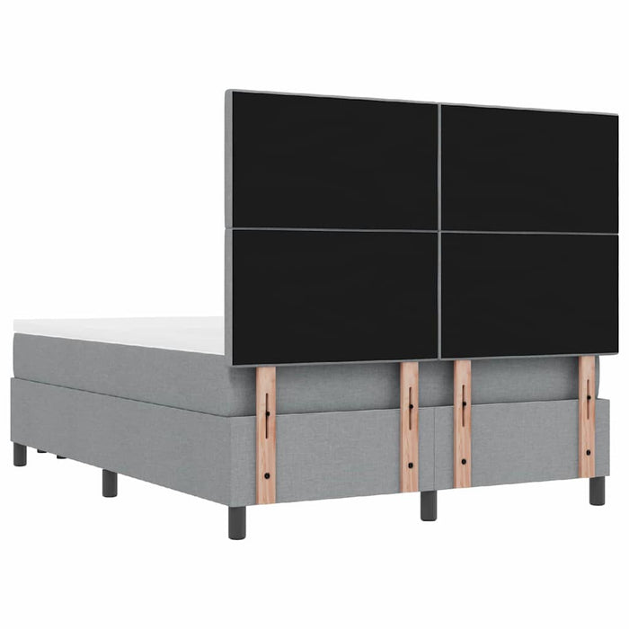 Pat cu arcuri cu saltea Gri deschis 140 x 190 cm țesătură - WALTI WALTI