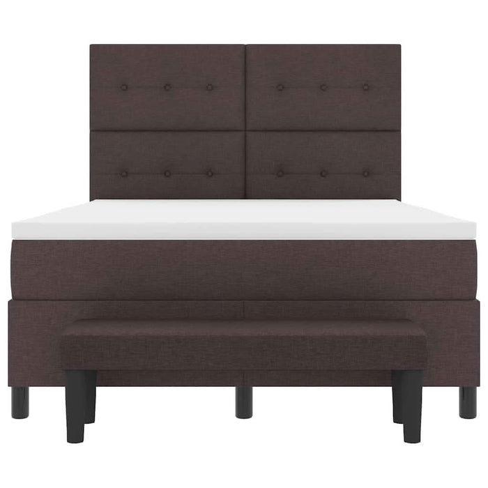Pat cu arcuri cu saltea Maro închis 140 x 190 cm țesătură - WALTI WALTI