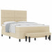 Pat cu arcuri cu saltea cu headboard Crem 140 x 190 cm țesătură - WALTI WALTI