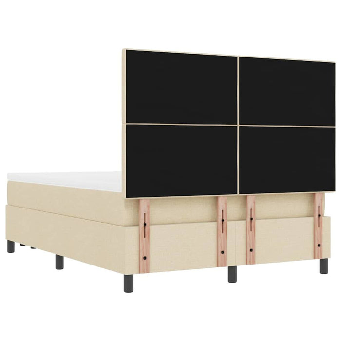 Pat cu arcuri cu saltea cu headboard Crem 140 x 190 cm țesătură - WALTI WALTI
