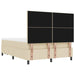 Pat cu arcuri cu saltea cu headboard Crem 140 x 190 cm țesătură - WALTI WALTI