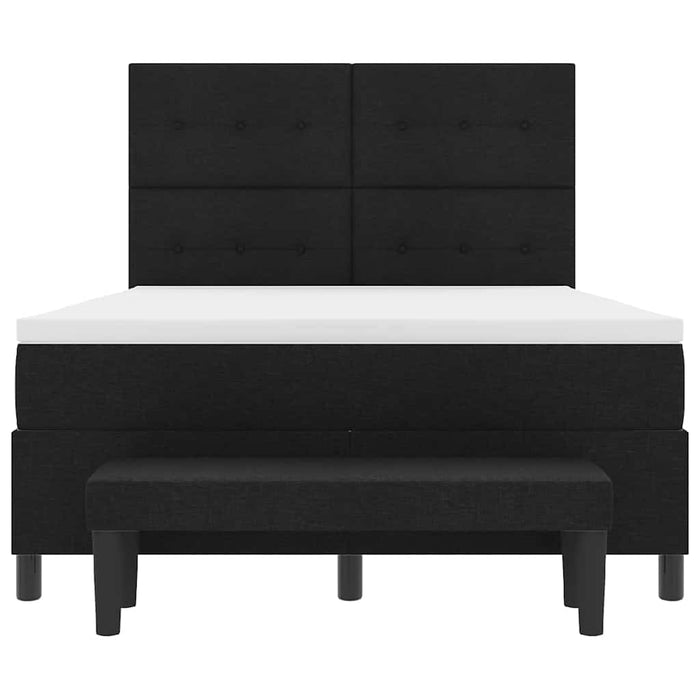 Pat cu arcuri cu headboard Negru 140 x 200 cm țesătură - WALTI WALTI