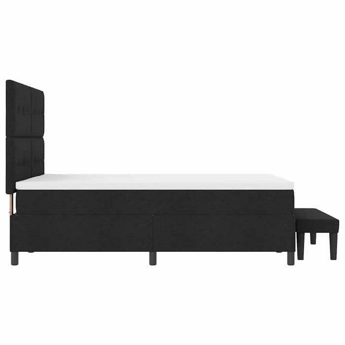 Pat cu arcuri cu headboard Negru 140 x 200 cm țesătură - WALTI WALTI