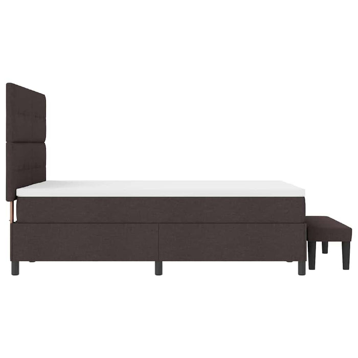 Pat cu arcuri cu saltea Maro închis 140 x 200 cm țesătură - WALTI WALTI
