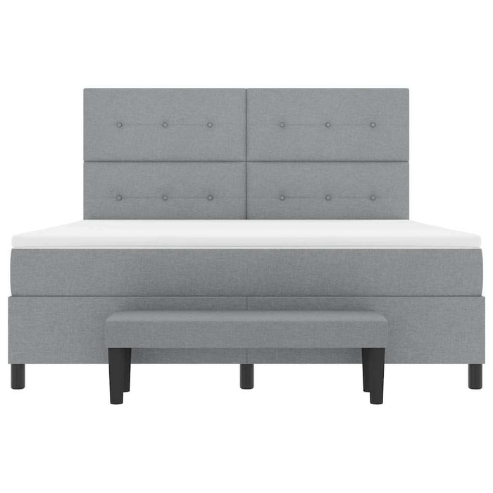Pat cu arcuri cu saltea Gri deschis 180 x 200 cm țesătură - WALTI WALTI