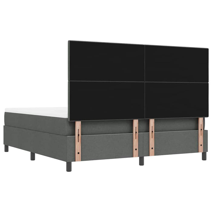 Pat cu arcuri cu headboard Gri închis 180 x 200 cm țesătură WALTI