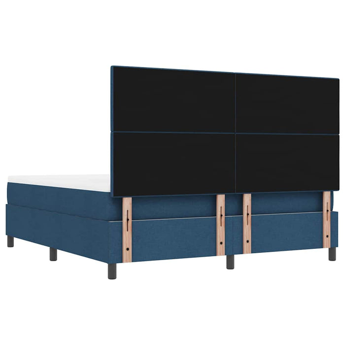 Pat cu arcuri cu headboard albastru 180 x 200 cm țesătură - WALTI WALTI