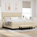 Pat cu arcuri cu saltea cu headboard Crem 200 x 200 cm țesătură - WALTI WALTI