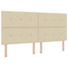 Pat cu arcuri cu saltea cu headboard Crem 200 x 200 cm țesătură - WALTI WALTI