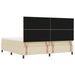 Pat cu arcuri cu saltea cu headboard Crem 200 x 200 cm țesătură - WALTI WALTI